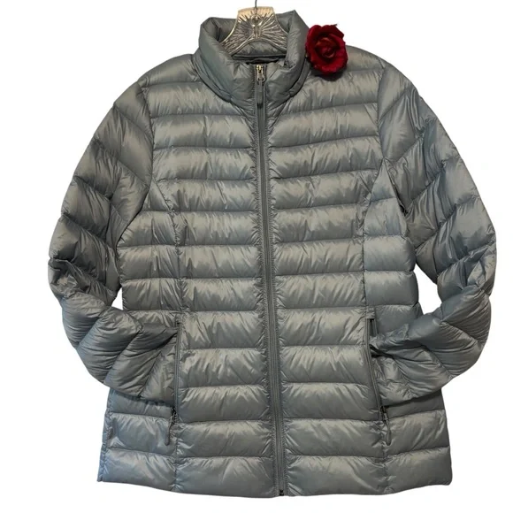 32 degrees Quilted Jacket Med zip up blue-gray No hood LIKE NEW - Picture 2 of 13